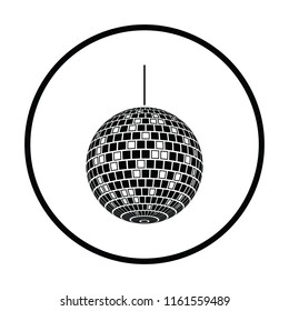 Party disco sphere icon. Thin circle design. Vector illustration.