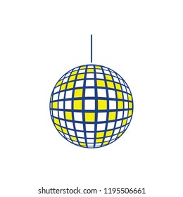 Party disco sphere icon. Thin line design. Vector illustration.