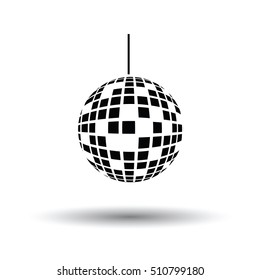 Party disco sphere icon. White background with shadow design. Vector illustration.