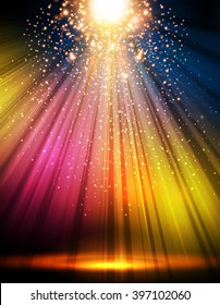 party disco stage light spotlight empty scene illustration easy all editable