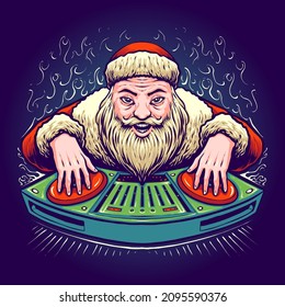 the party of dj santa illustration