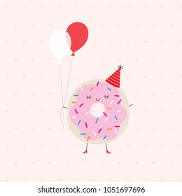 Party Donut Vector Illustration