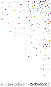 Party Dot Transparent Vector White Background. Festival Splash Illustration. Christmas Round Wallpaper. Color Confetti Independence Pattern.