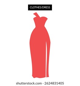 party dress, gown, night dress. Fashion female shirt and dress and skirt illustration.