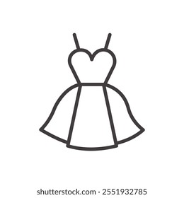 Party Dress Icon isolated on white background. Vector icon.