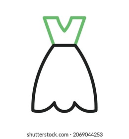 Party Dress icon vector image. Can also be used for Clothes and Accessories. Suitable for mobile apps, web apps and print media.