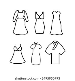 party dresses, party suits icon set, suitable for other important occasions, nym, editable stroke