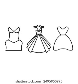 party dresses, party suits icon set, suitable for other important occasions, nym, editable stroke