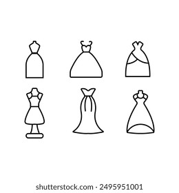 party dresses, party suits icon set, suitable for other important occasions, nym, editable stroke