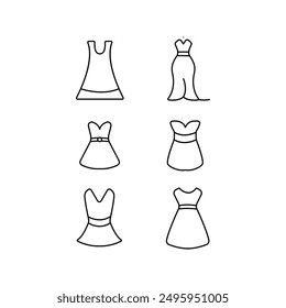 party dresses, party suits icon set, suitable for other important occasions, nym, editable stroke