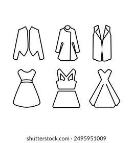 party dresses, party suits icon set, suitable for other important occasions, nym, editable stroke