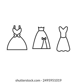 party dresses, party suits icon set, suitable for other important occasions, nym, editable stroke