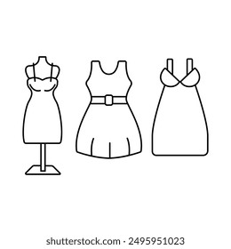 party dresses, party suits icon set, suitable for other important occasions, nym, editable stroke