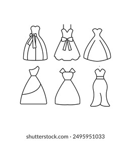 party dresses, party suits icon set, suitable for other important occasions, nym, editable stroke