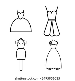 party dresses, party suits icon set, suitable for other important occasions, nym, editable stroke