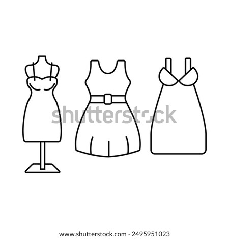party dresses, party suits icon set, suitable for other important occasions, nym, editable stroke