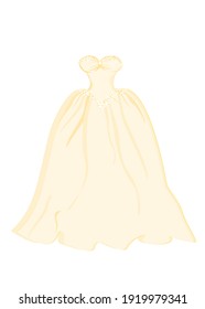 Party dress.Princess,Prom dress.Isolate on white background. Wedding.