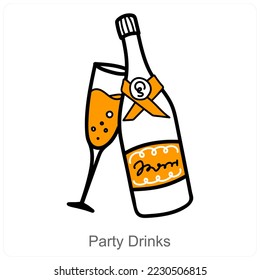 Partygetränke und Champagner-Ikone