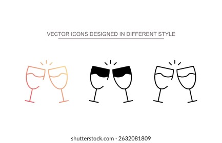 Party Drinks icon design with white background stock illustration