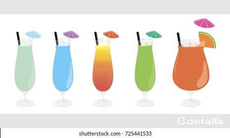 Party drinks on white background