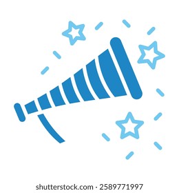 Party dual tone blue color, mini illustration icon. use for modern concept, print, UI, UX kit, web and app development. Vector EPS 10, related to entertainment, festival, funfair and hobbies.