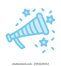 Party dual tone blue color, mini illustration icon. use for modern concept, print, UI, UX kit, web and app development. Vector EPS 10, related to entertainment, festival, funfair and hobbies.