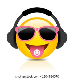 Party Dude Emoji Vector Cartoon On White Background