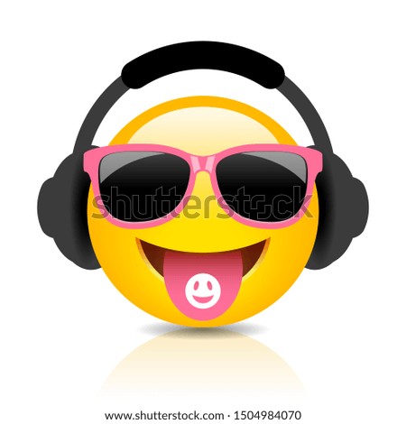 Party dude emoji vector cartoon on white background