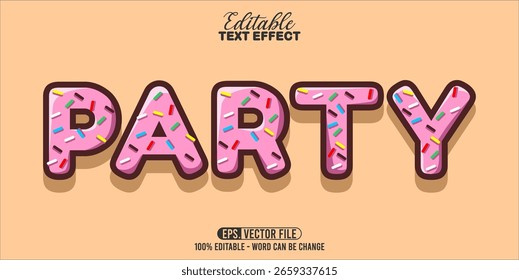 PARTY editable text effect style, vector art word illustration.