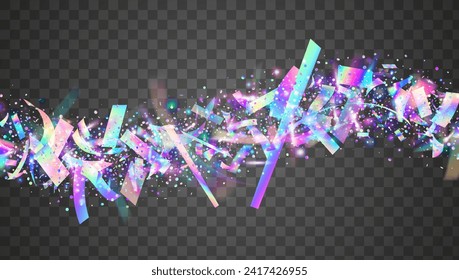 Party Effect. Foil Gradient. Celebrate Burst. Explosion Glitter. Art Holographic Explosion. Unicorn Tinsel. Falling Design. Pink Glare Ribbon. Purple Party Effect