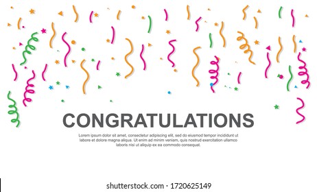 Party Element Confetti Background Vector with Place for Text