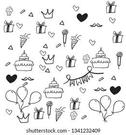  Party element. Hand drawing Doodle  doodle background vector