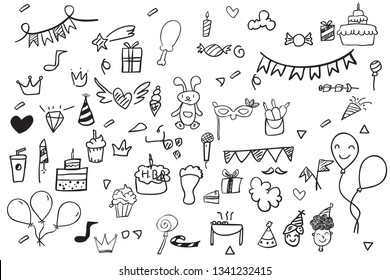  Party element. Hand drawing Doodle  doodle background vector