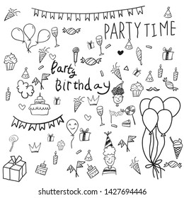  Party element. Hand drawing Doodle  doodle background vector