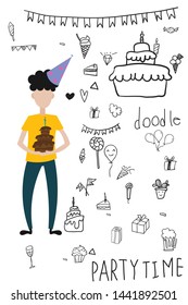  Party element. Hand drawing Doodle  doodle background vector