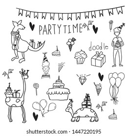  Party element. Hand drawing Doodle  doodle background vector