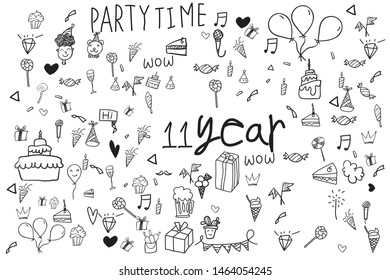  Party element. Hand drawing Doodle  doodle background vector