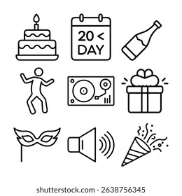 Party element set vector line style 