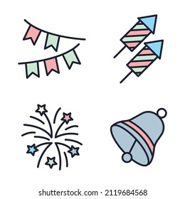 Party elements set icon symbol template for graphic and web design collection logo vector illustration