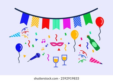 party elements vector design set