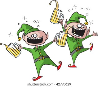 Party elves. Layered vector file.