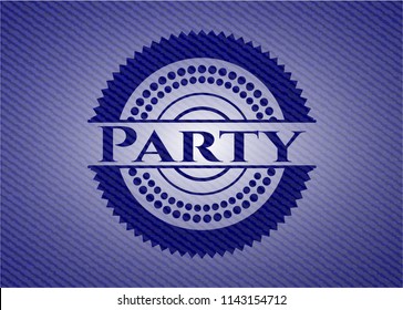 Party emblem with denim texture