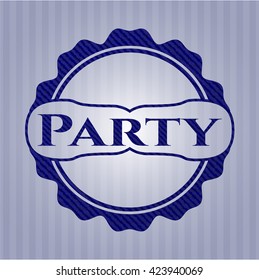Emblema de partido con textura jean