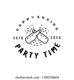 Party emblem logo vector design having fun holiday