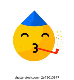 party emoji - flat vector icon
