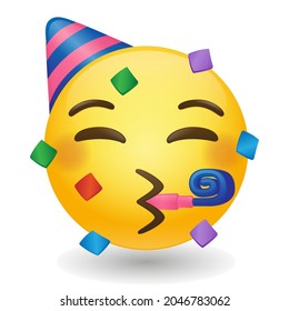 Party Emoji Icon Illustration Sign. Jubiläumsfeier Vektor Symbol Emoticon Design Vector Clip Art.