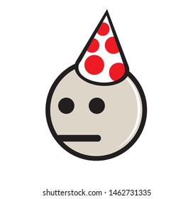 party emoticon vector illustration, white background
