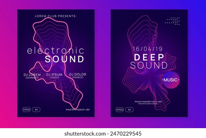 Party Event. Blue Fest Flyer. Green Discotheque Background. Trance Cover. Edm Festival Graphic. Soundwave Disco Invitation. Techno Magazine. Violet Party Event