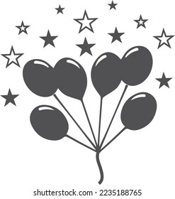 Icono de fiesta y evento, vectores de icono de globos de partido