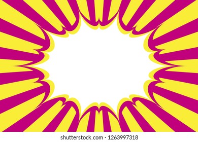 Party event material, for title space and message space with speed sense, American comic speech space